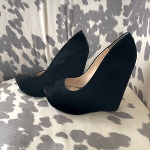 Jessica Simpson Suede Peep Toe Wedges